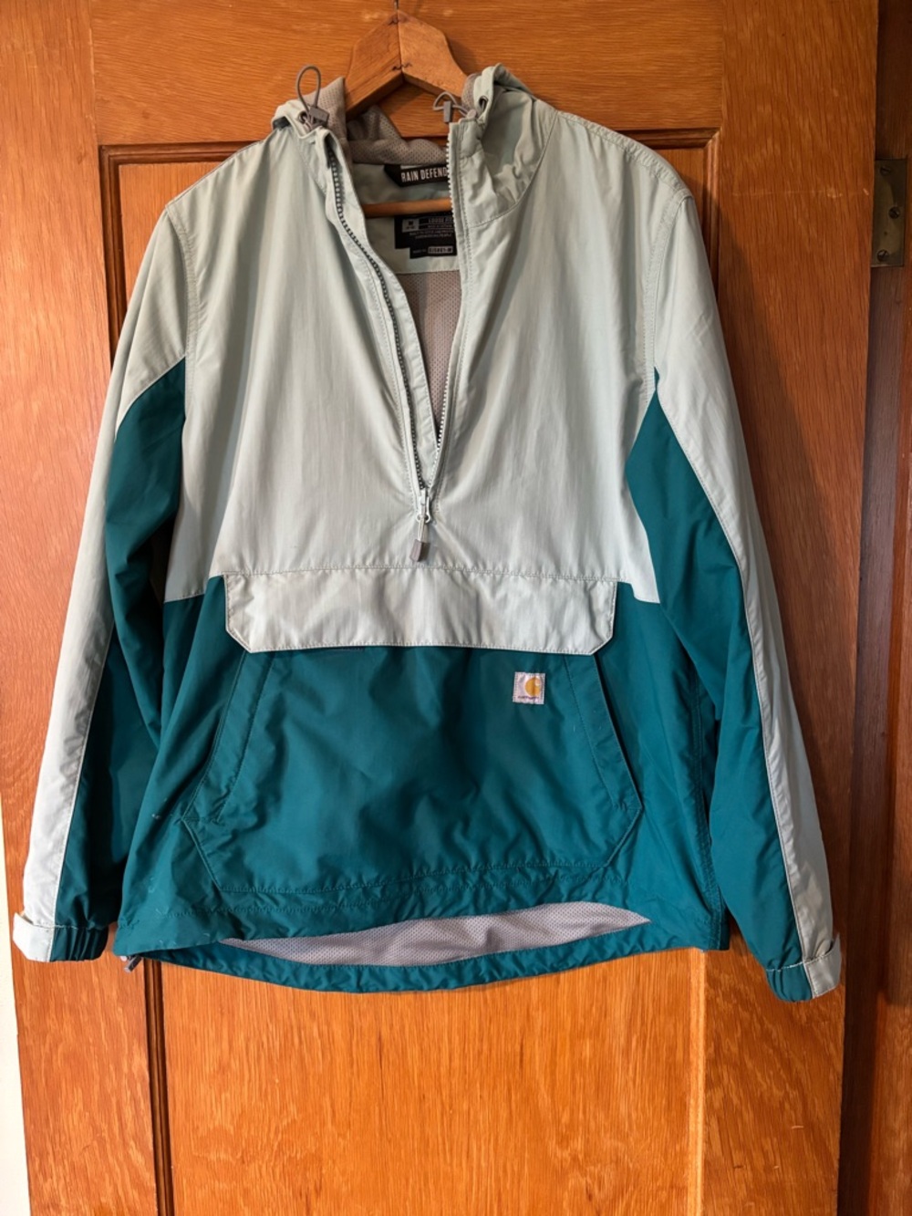 Carhartt Two-Tone Teal and Light Gray Utility Anorak Jacket